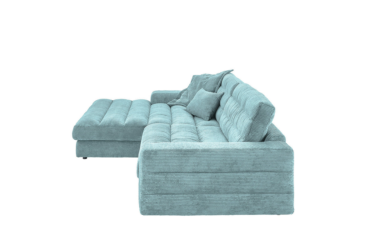 KAWOLA Sofa LANA Ecksofa Cord hellblau