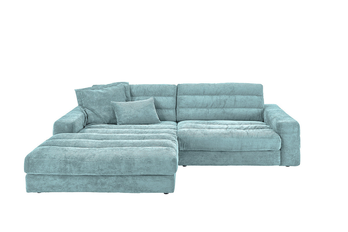 KAWOLA Sofa LANA Ecksofa Cord hellblau