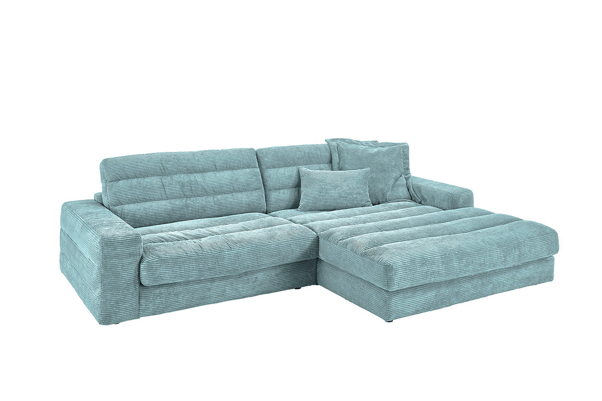 KAWOLA Sofa LANA Ecksofa Cord hellblau