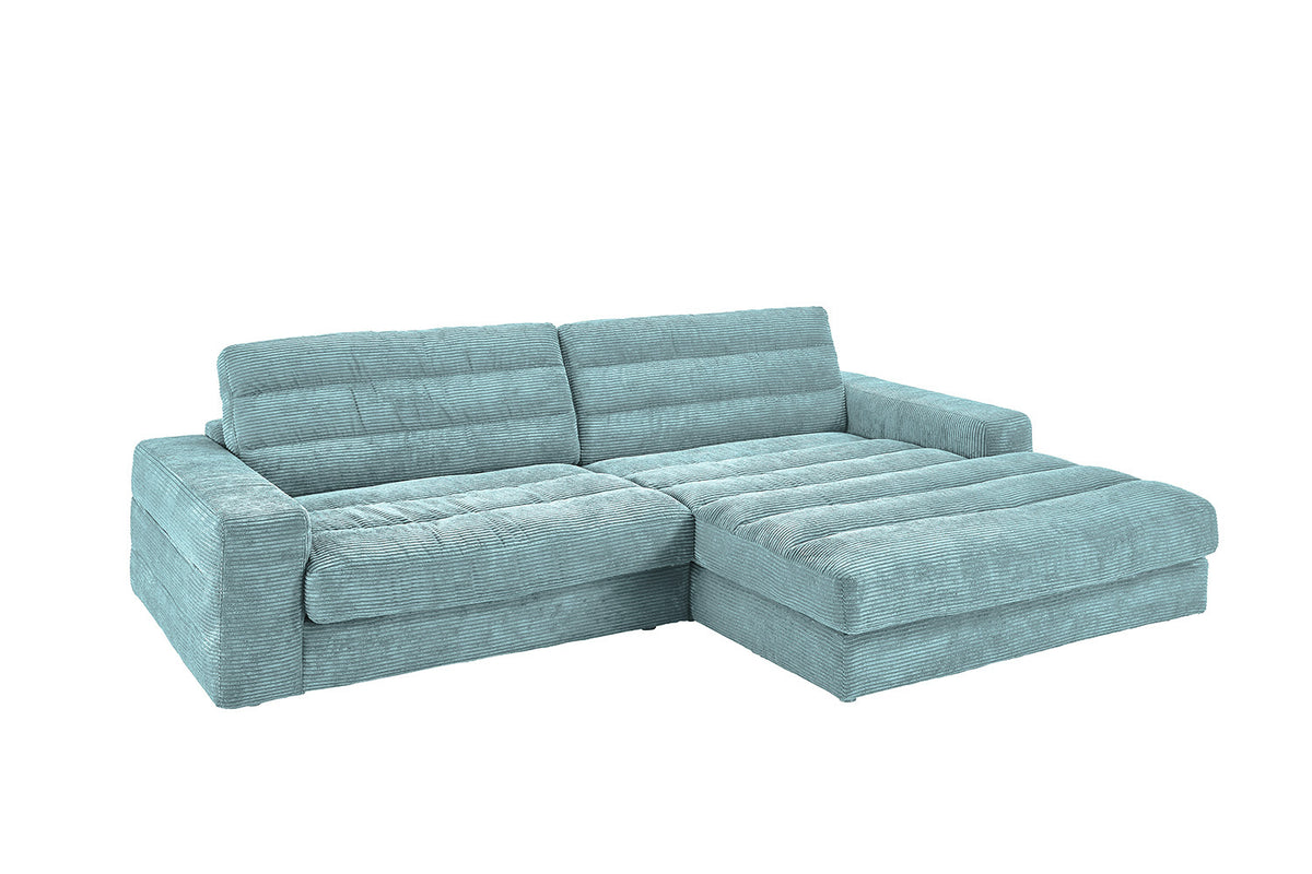 KAWOLA Sofa LANA Ecksofa Cord hellblau