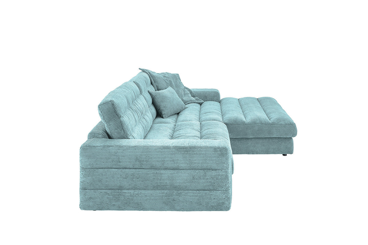 KAWOLA Sofa LANA Ecksofa Cord hellblau