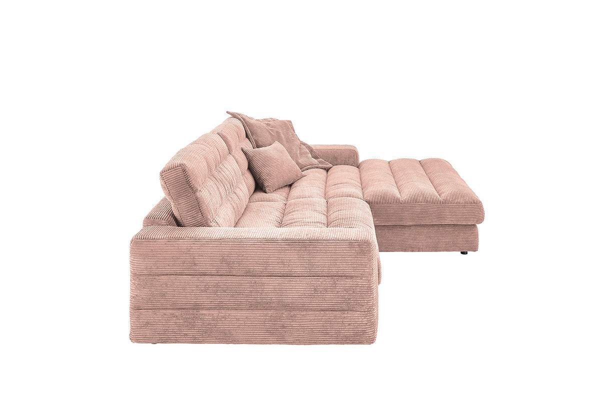 KAWOLA Sofa LANA Ecksofa Cord rosa