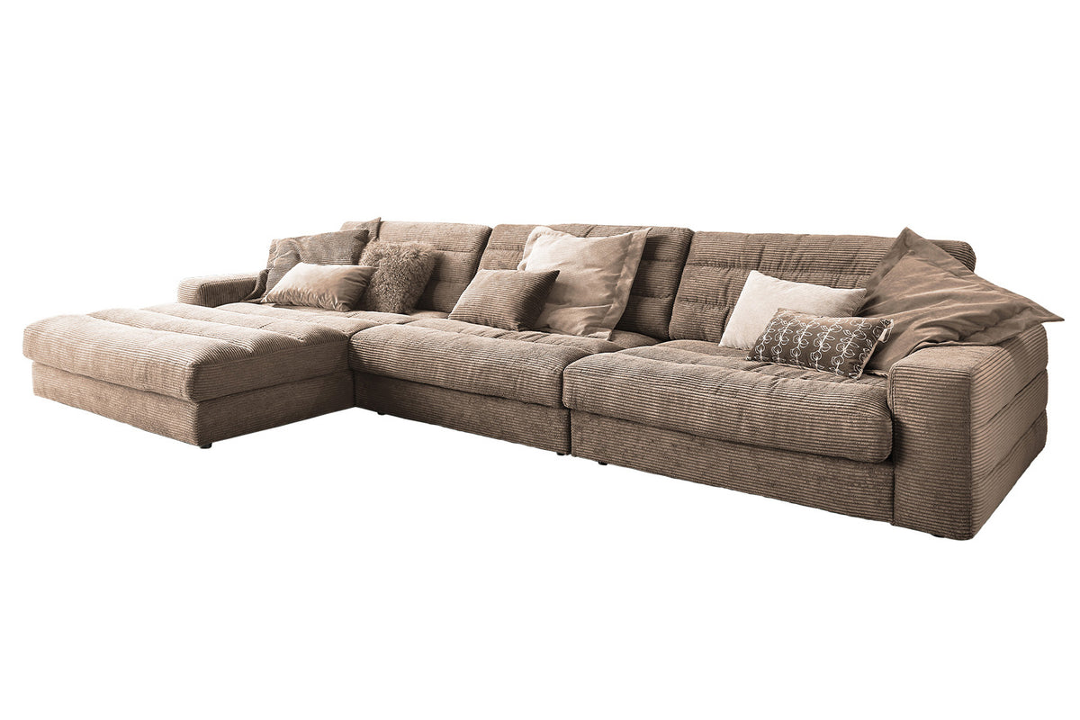 KAWOLA Sofa LANA XL Ecksofa Cord taupe