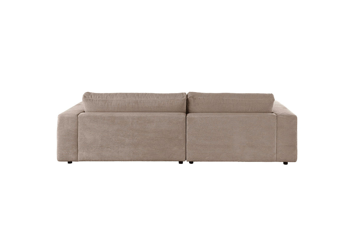 KAWOLA Sofa MADELINE Ecksofa mit Longchair Cord taupe