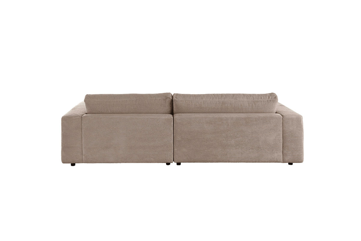 KAWOLA Sofa MADELINE Ecksofa mit Longchair Cord taupe
