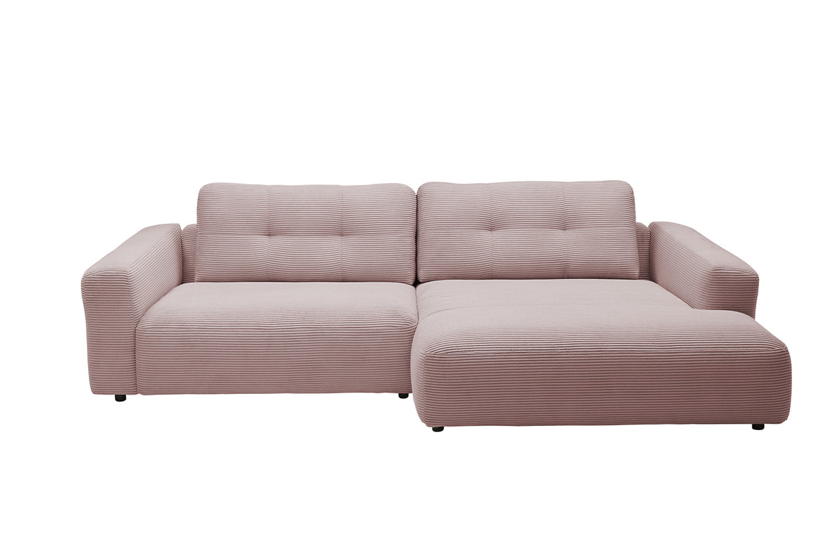 KAWOLA Sofa MIKA Ecksofa Cord rosa