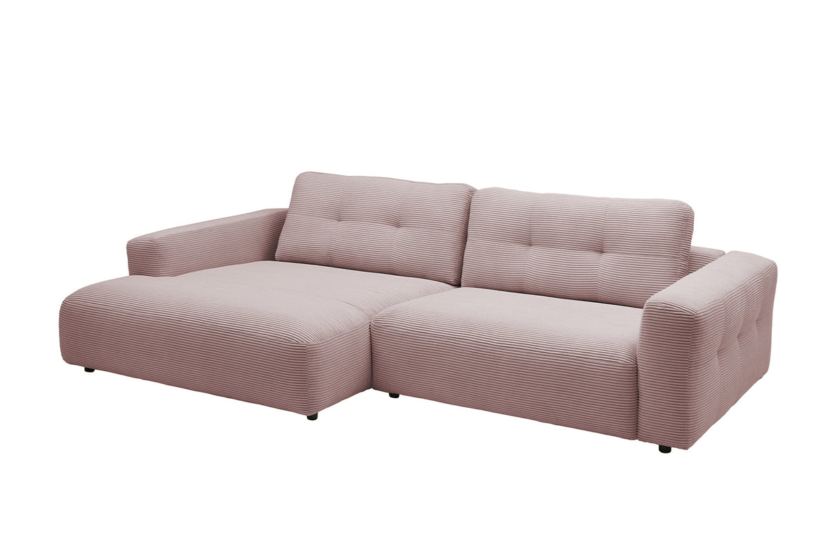 KAWOLA Sofa MIKA Ecksofa Cord rosa