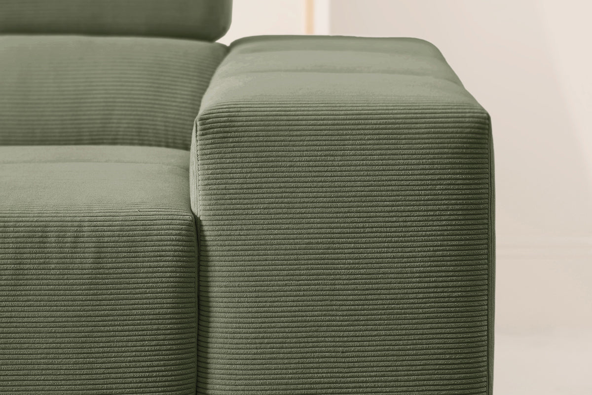 KAWOLA Sofa NEVADA Ecksofa Feincord olivgrün