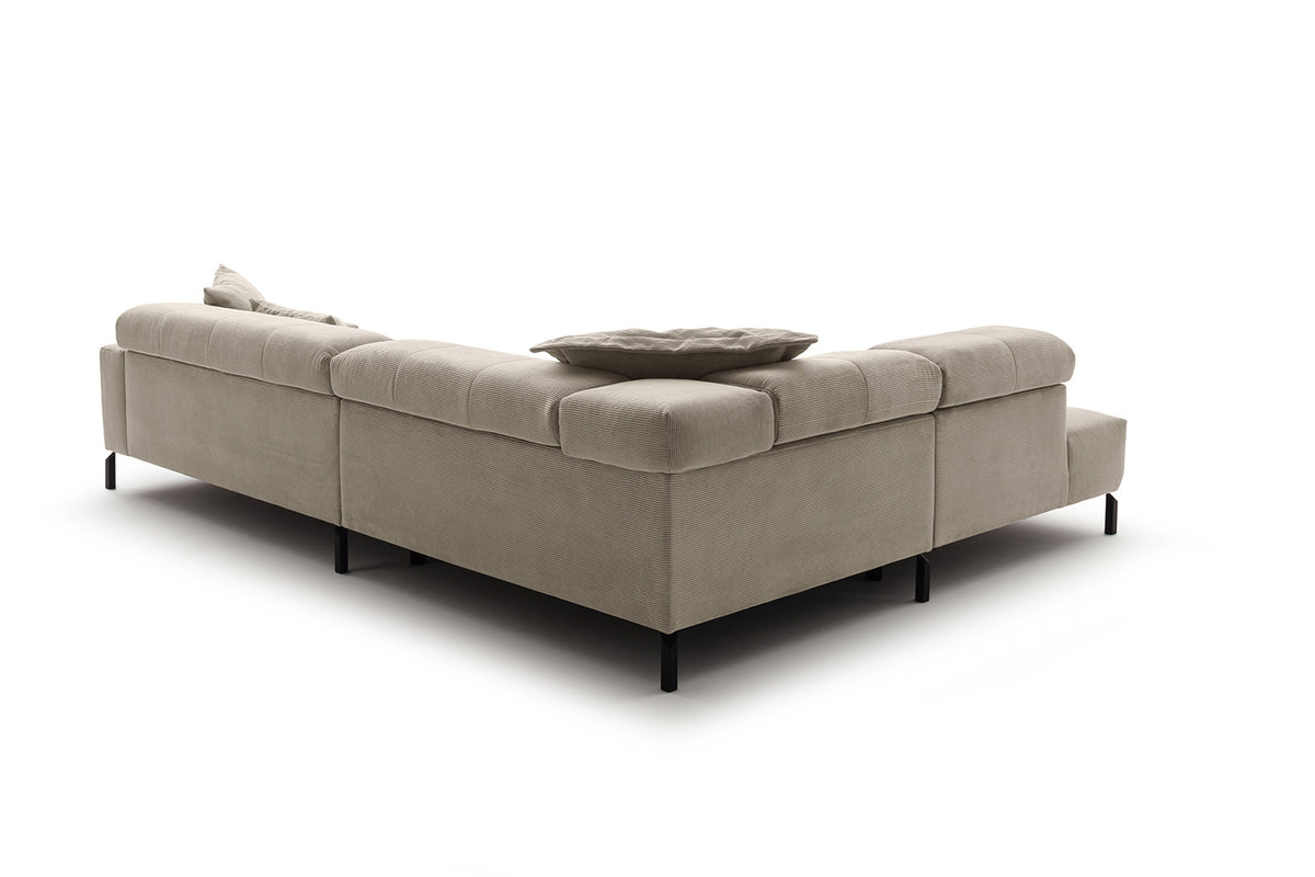 KAWOLA Sofa OHIO Ecksofa Feincord beige