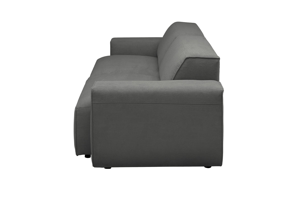 KAWOLA Sofa RANI 3-Sitzer Feincord anthrazit