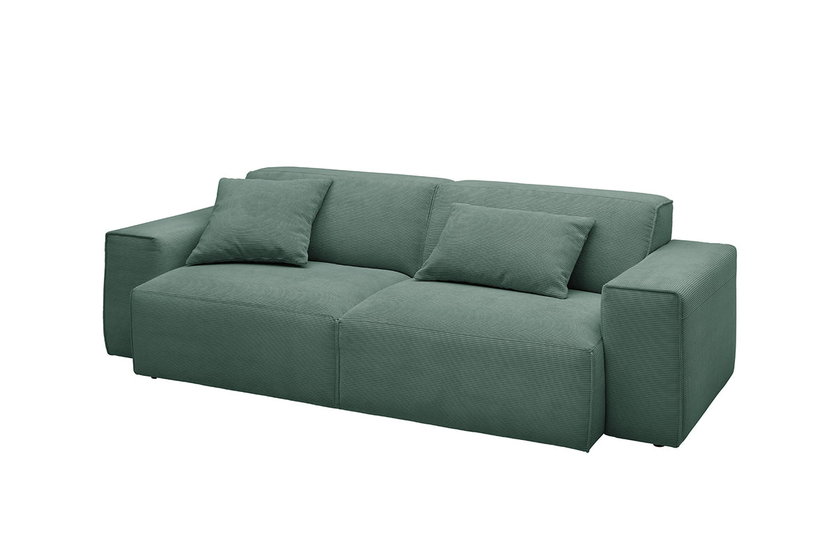 KAWOLA Sofa RANI 3-Sitzer Feincord grün