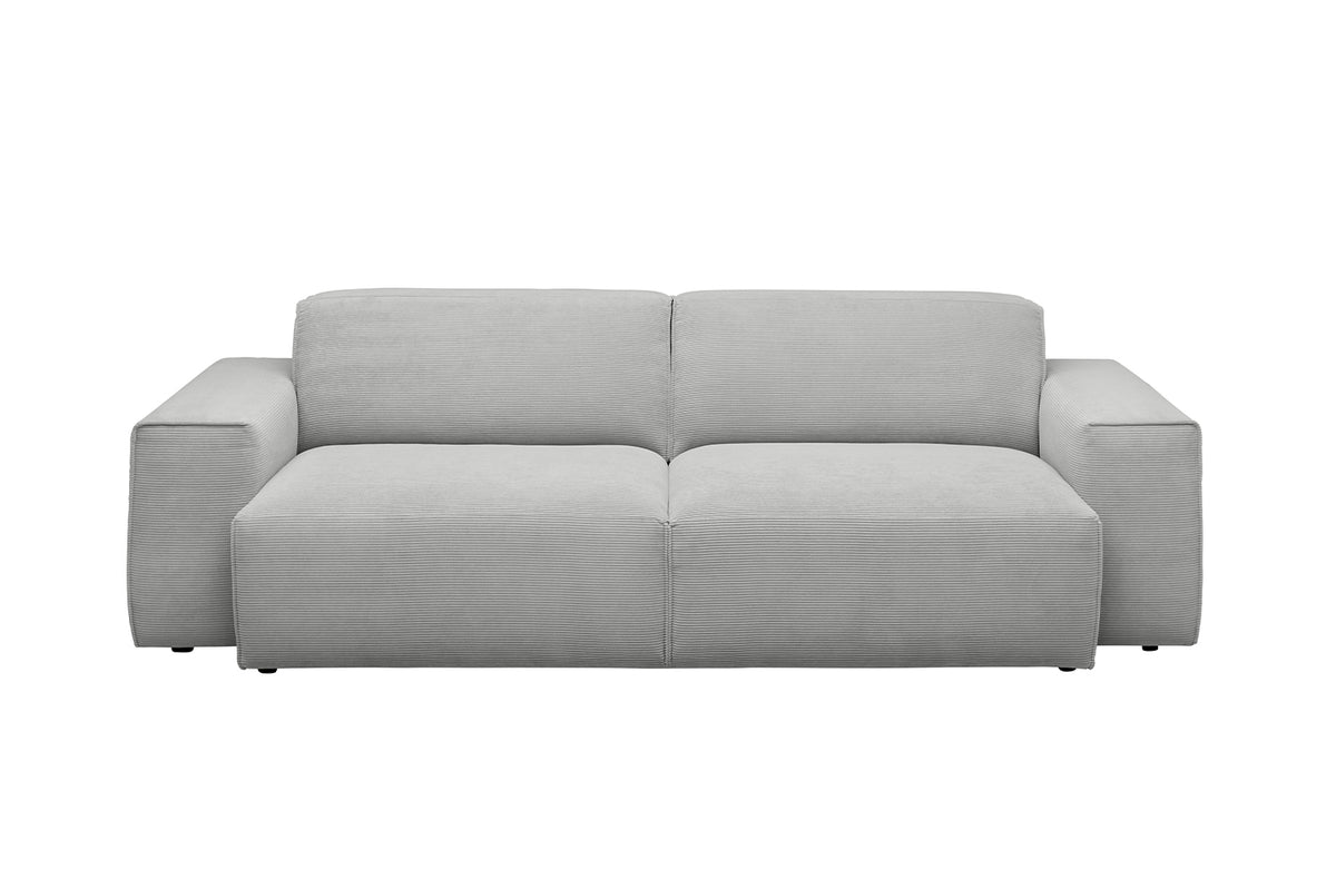 KAWOLA Sofa RANI 3-Sitzer Feincord silber