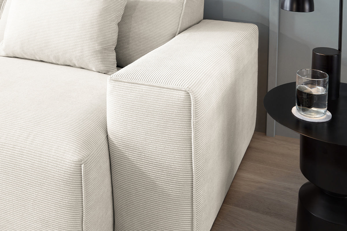 KAWOLA Sofa RANI 3-Sitzer Feincord weiß