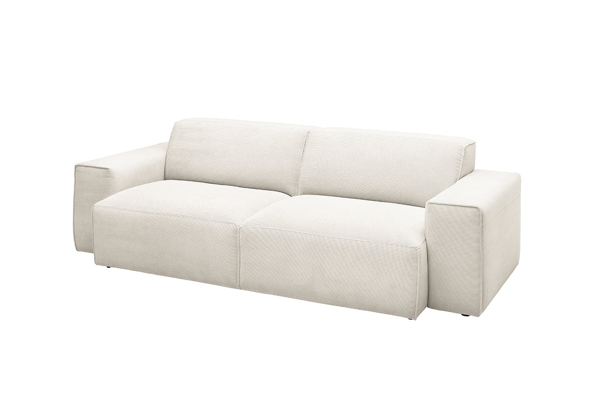 KAWOLA Sofa RANI 3-Sitzer Feincord weiß