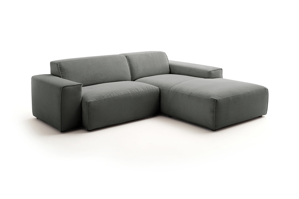 KAWOLA Sofa RANI Ecksofa Feincord anthrazit