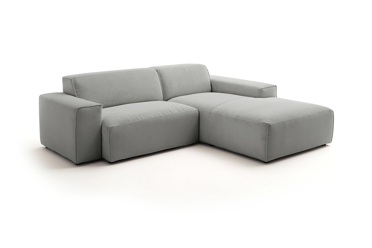 KAWOLA Sofa RANI Ecksofa Feincord grau