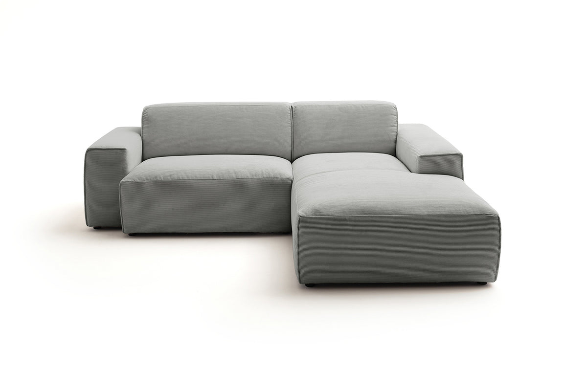 KAWOLA Sofa RANI Ecksofa Feincord grau