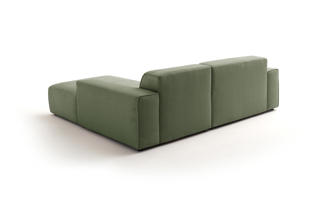 KAWOLA Sofa RANI Ecksofa Feincord olivgrün