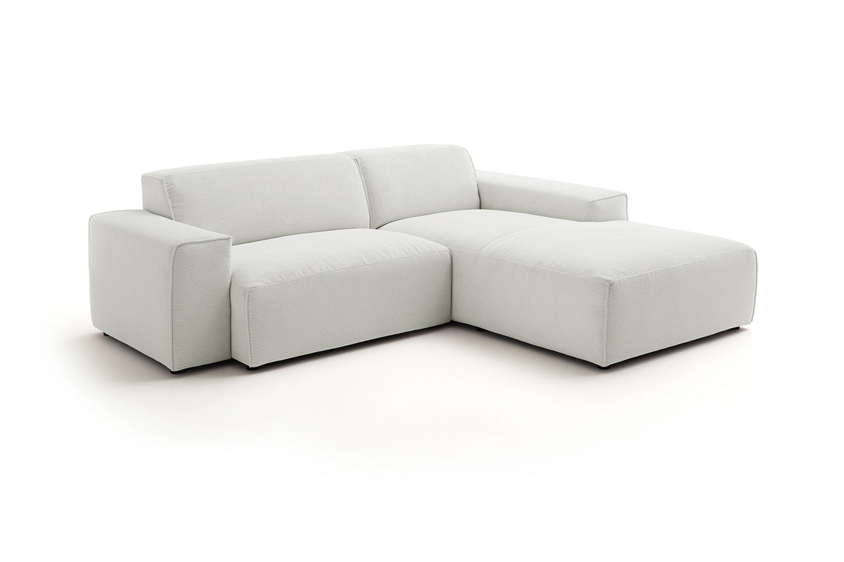 KAWOLA Sofa RANI Ecksofa Feincord silber