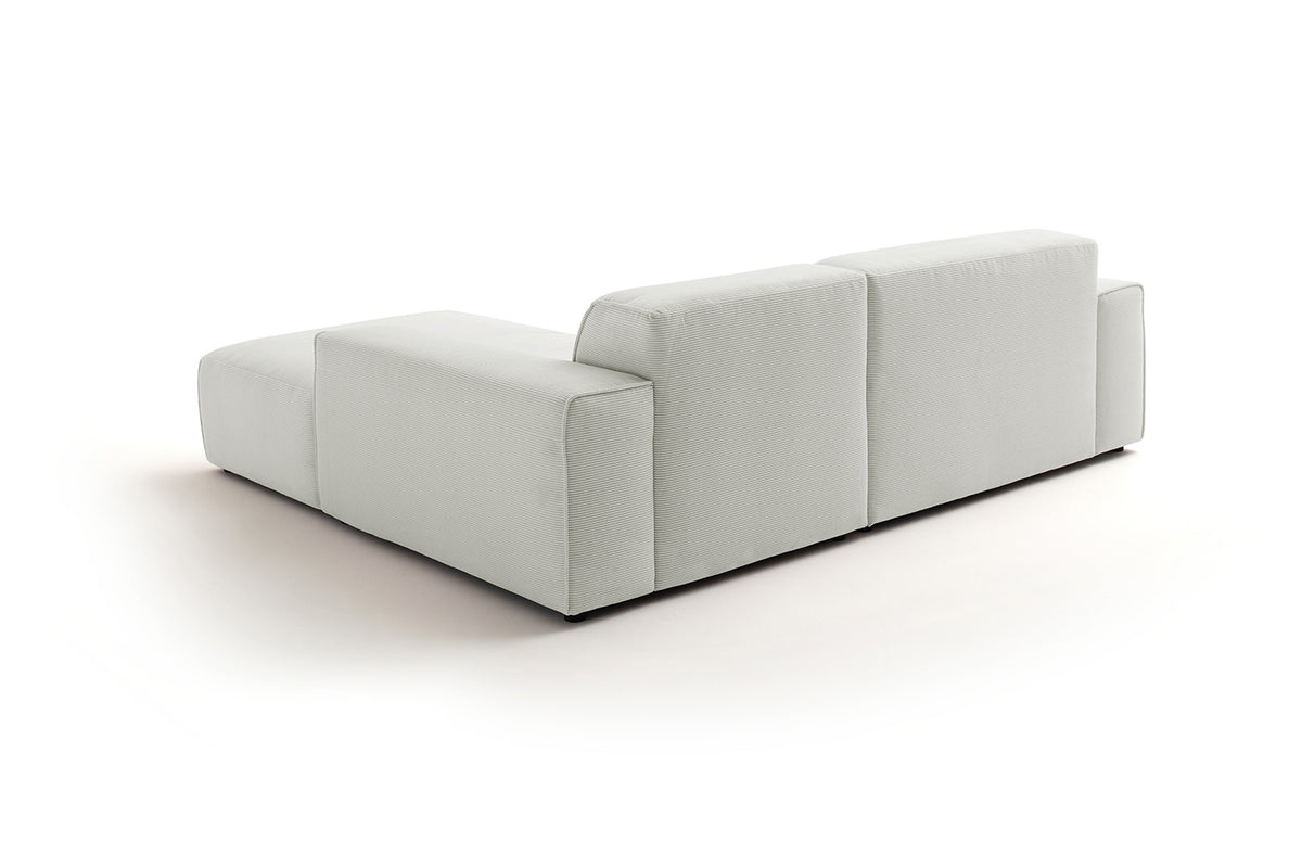 KAWOLA Sofa RANI Ecksofa Feincord silber