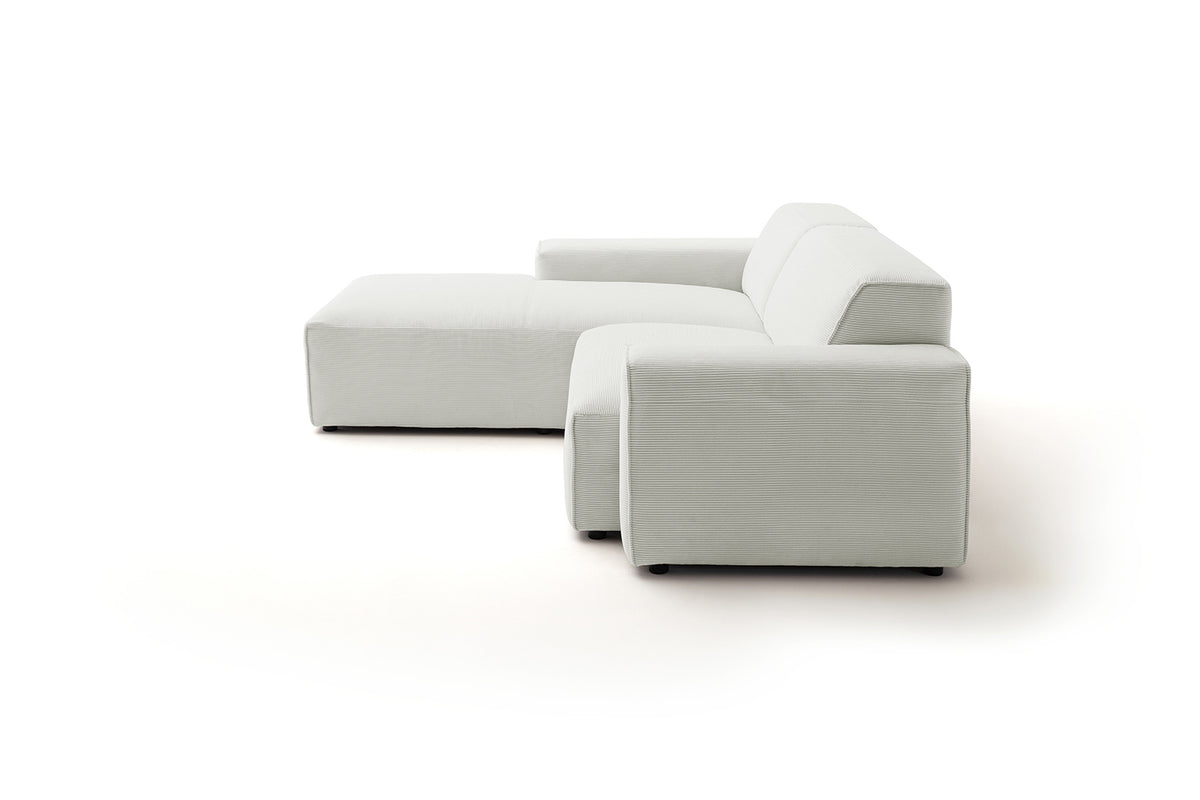 KAWOLA Sofa RANI Ecksofa Feincord silber