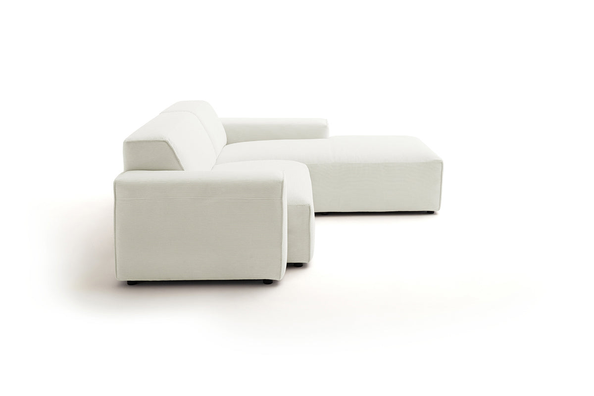 KAWOLA Sofa RANI Ecksofa Feincord weiß