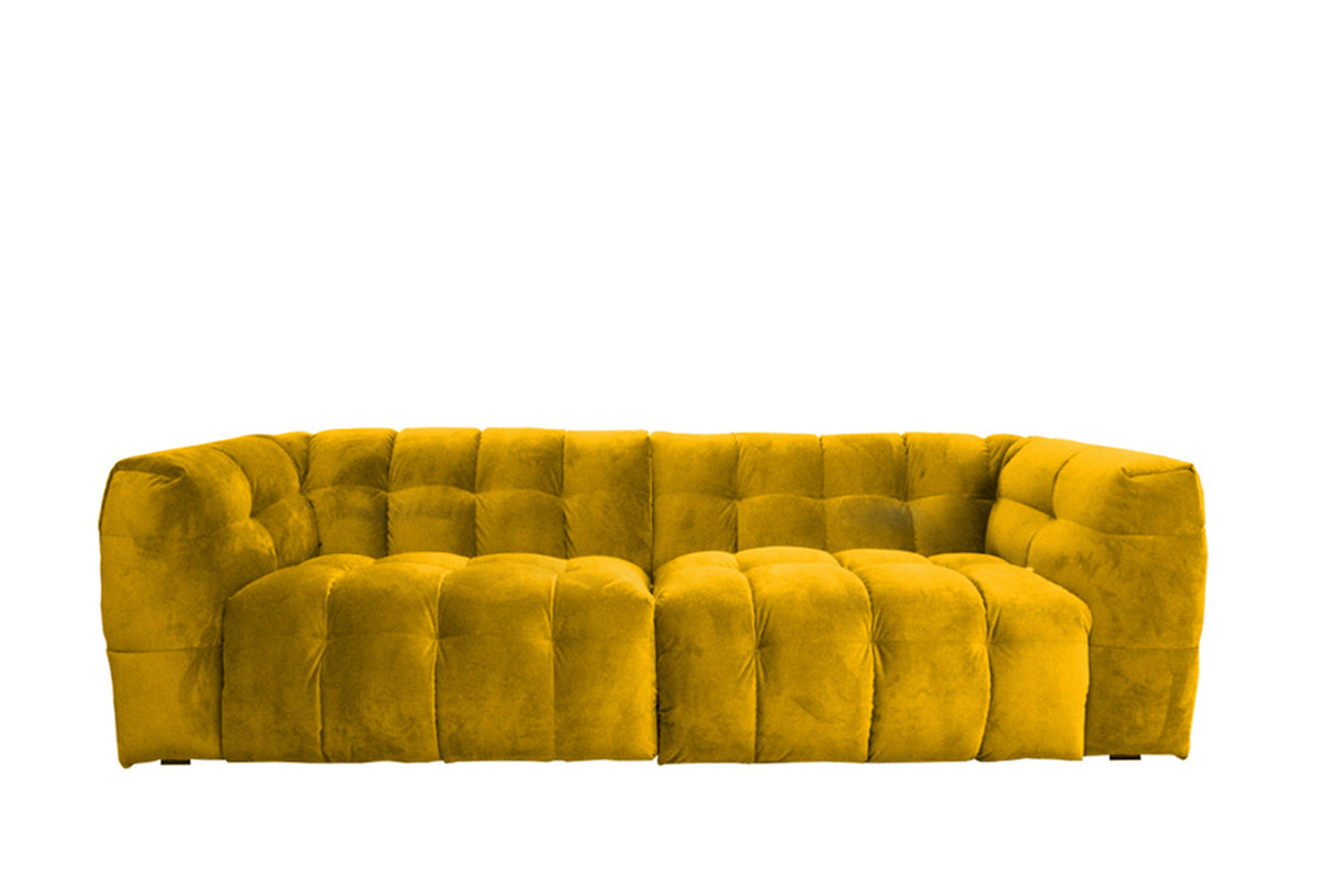 KAWOLA Sofa ROSARIO 4-Sitzer Stoff gelb