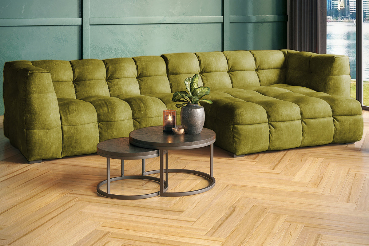 KAWOLA Sofa ROSARIO Ecksofa Velvet moosgrün