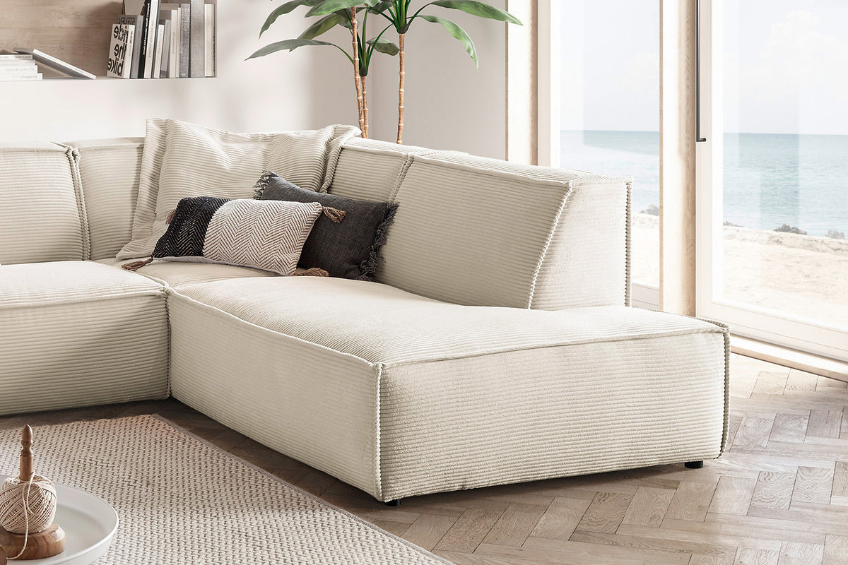 KAWOLA Sofa SAMU Ecksofa Cord cremeweiß
