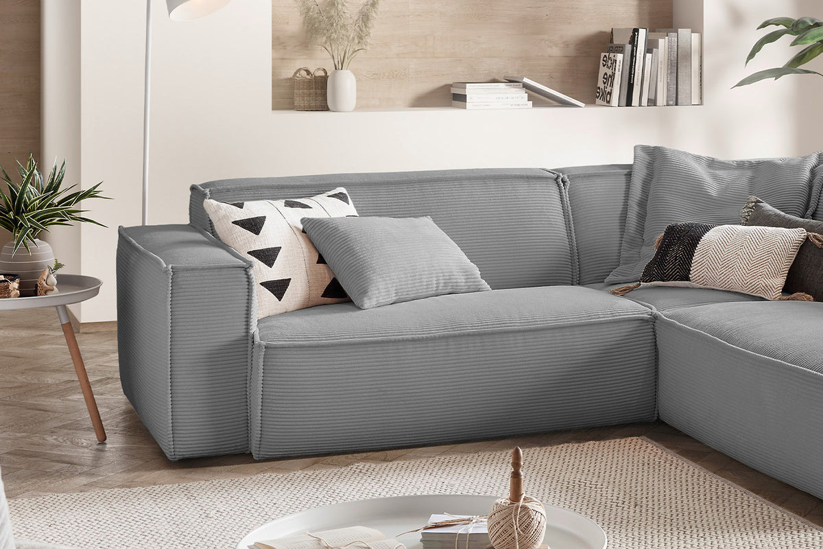 KAWOLA Sofa SAMU Ecksofa Cord grau