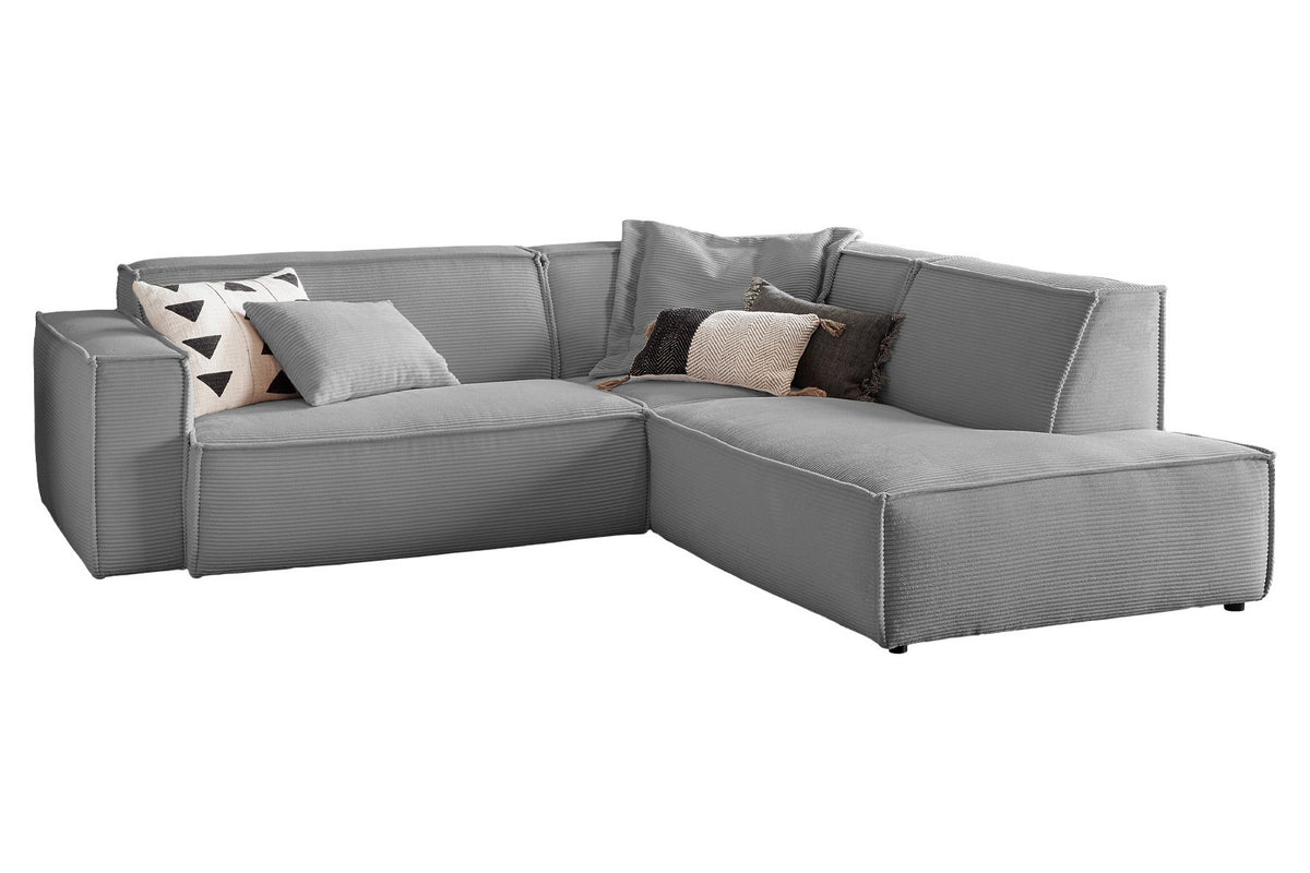 KAWOLA Sofa SAMU Ecksofa Cord grau