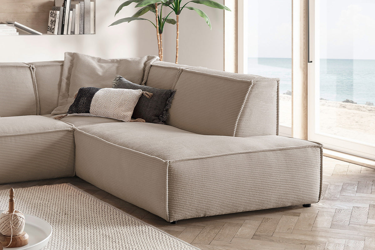 KAWOLA Sofa SAMU Ecksofa Cord taupe