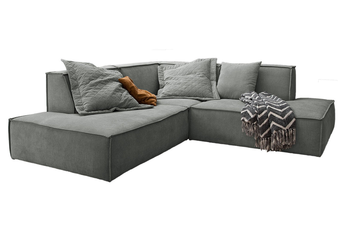 KAWOLA Sofa SAMU Ecksofa Stoff grau