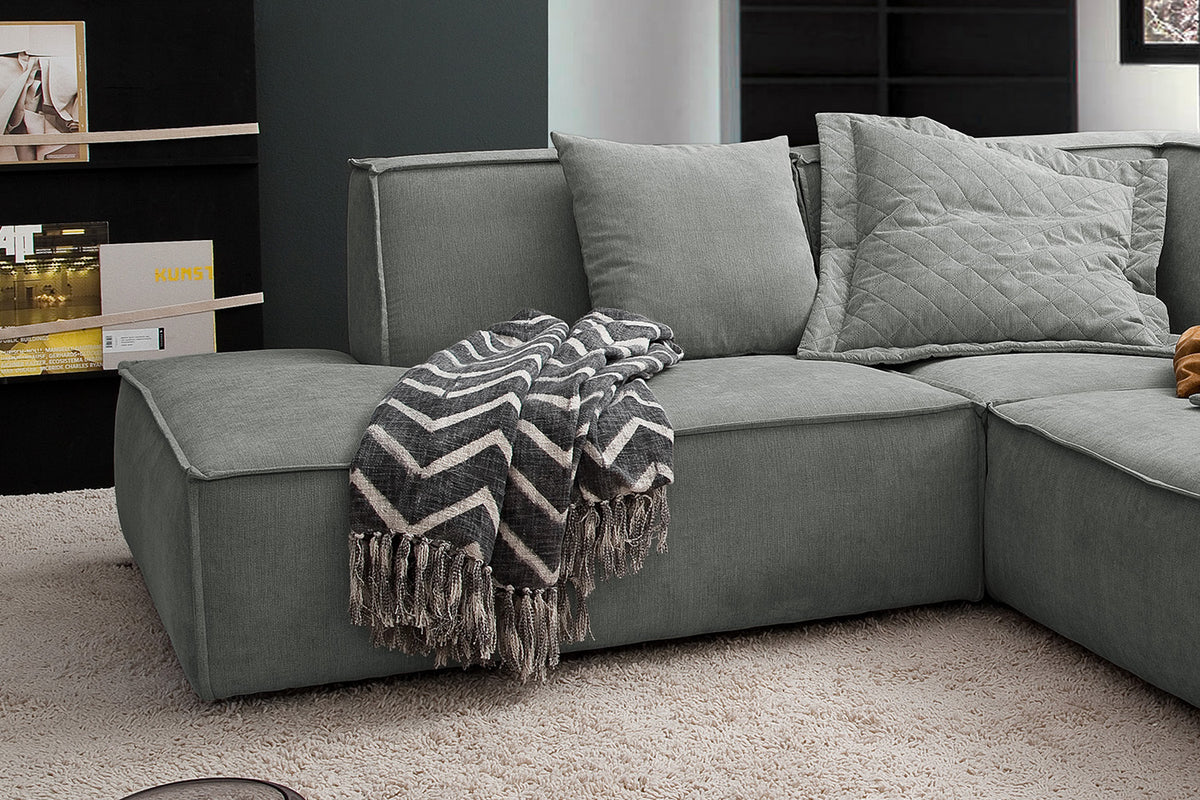 KAWOLA Sofa SAMU Ecksofa Stoff grau