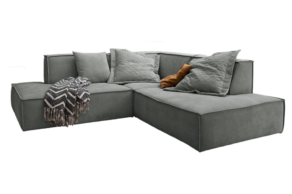 KAWOLA Sofa SAMU Ecksofa Stoff grau