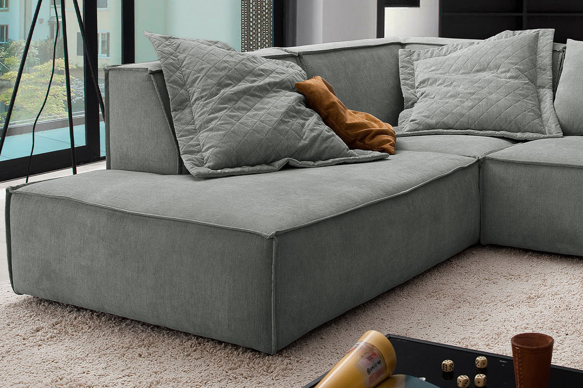 KAWOLA Sofa SAMU Ecksofa Stoff grau