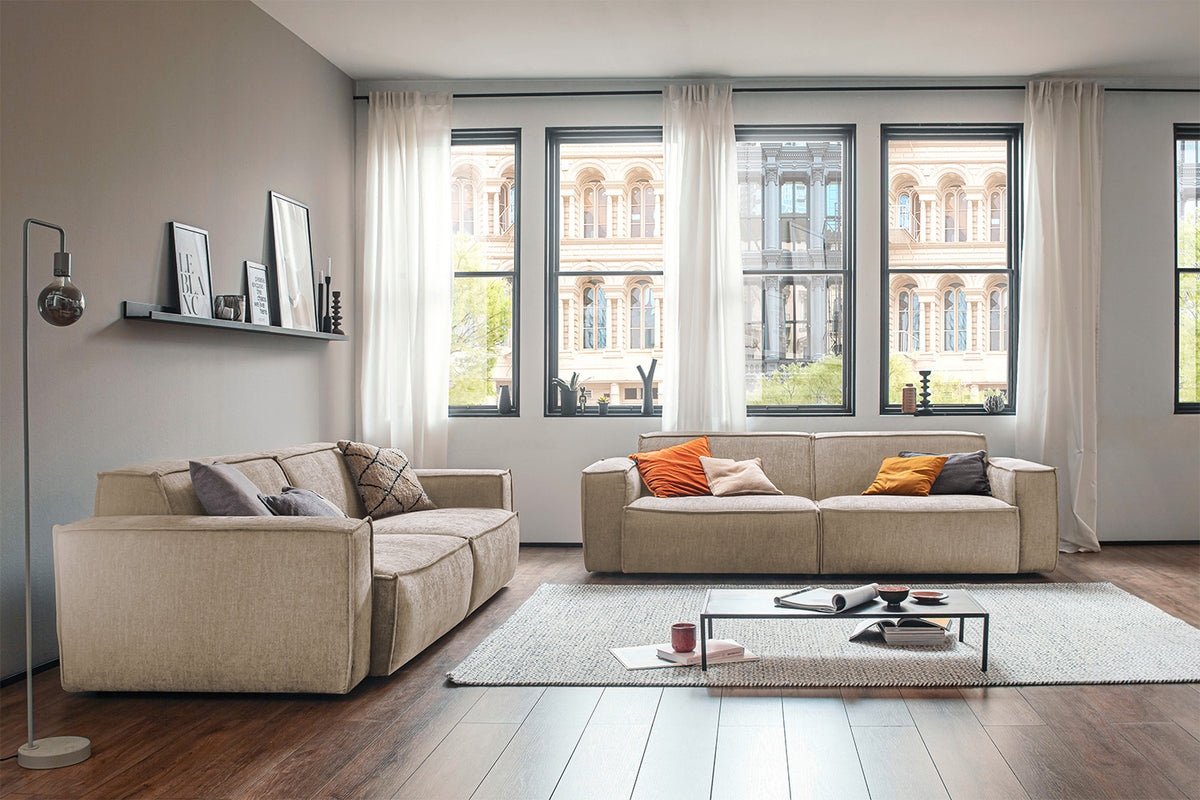KAWOLA Sofa SAMU Stoff taupe