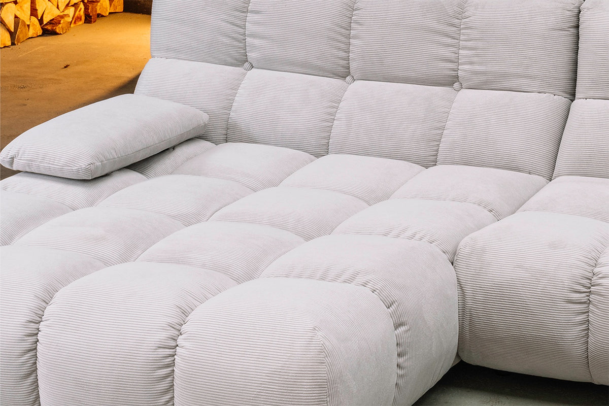 KAWOLA Sofa VIVIEN Ecksofa Feincord silber