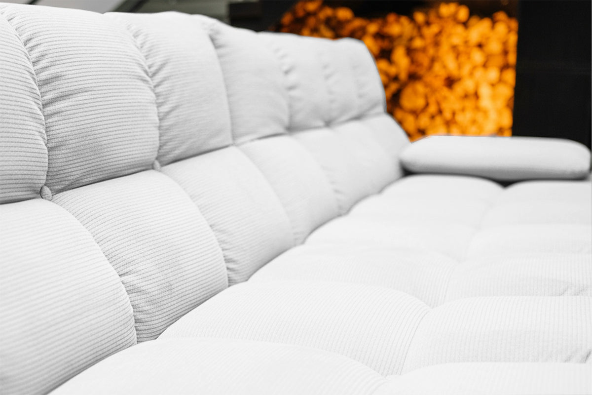 KAWOLA Sofa VIVIEN Ecksofa Feincord weiß