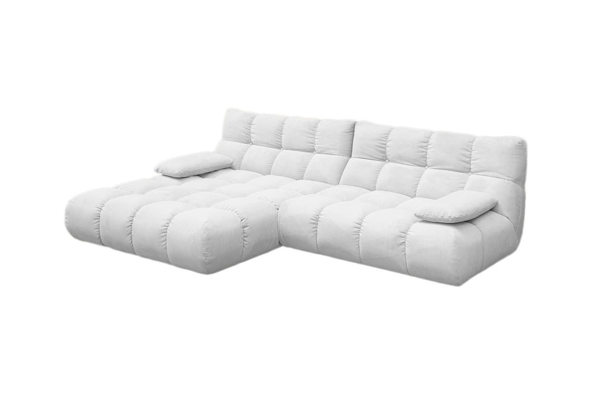 KAWOLA Sofa VIVIEN Ecksofa Feincord weiß