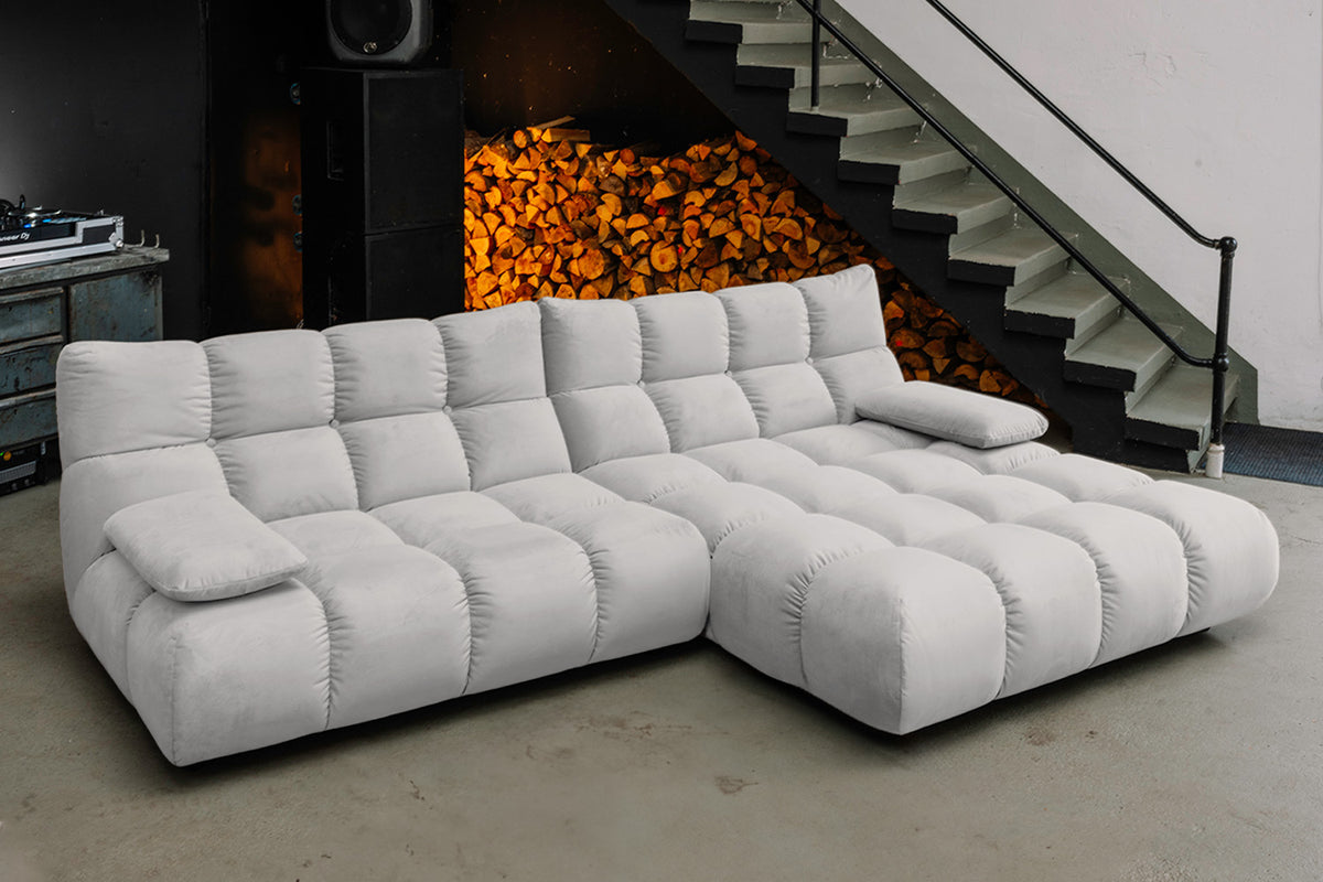 KAWOLA Sofa VIVIEN Ecksofa Velvet silber