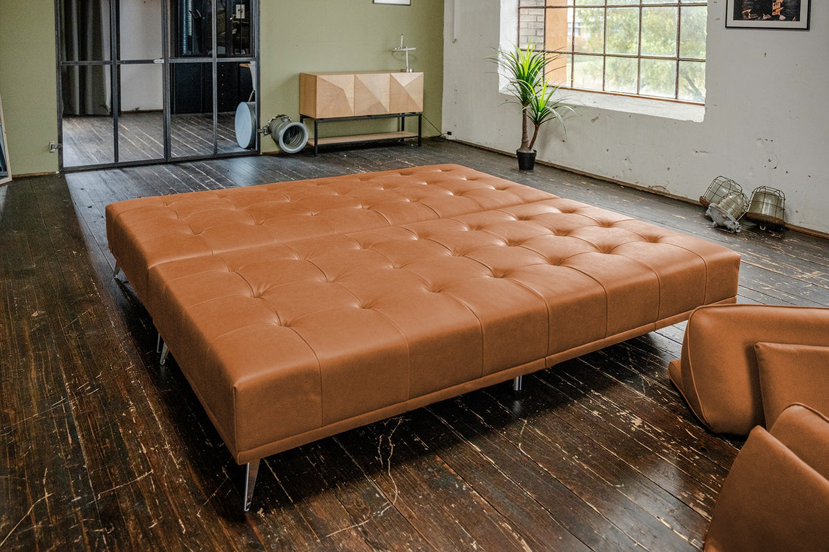 KAWOLA Sofa WIOLO Schlafsofa Daybed Leder cognac