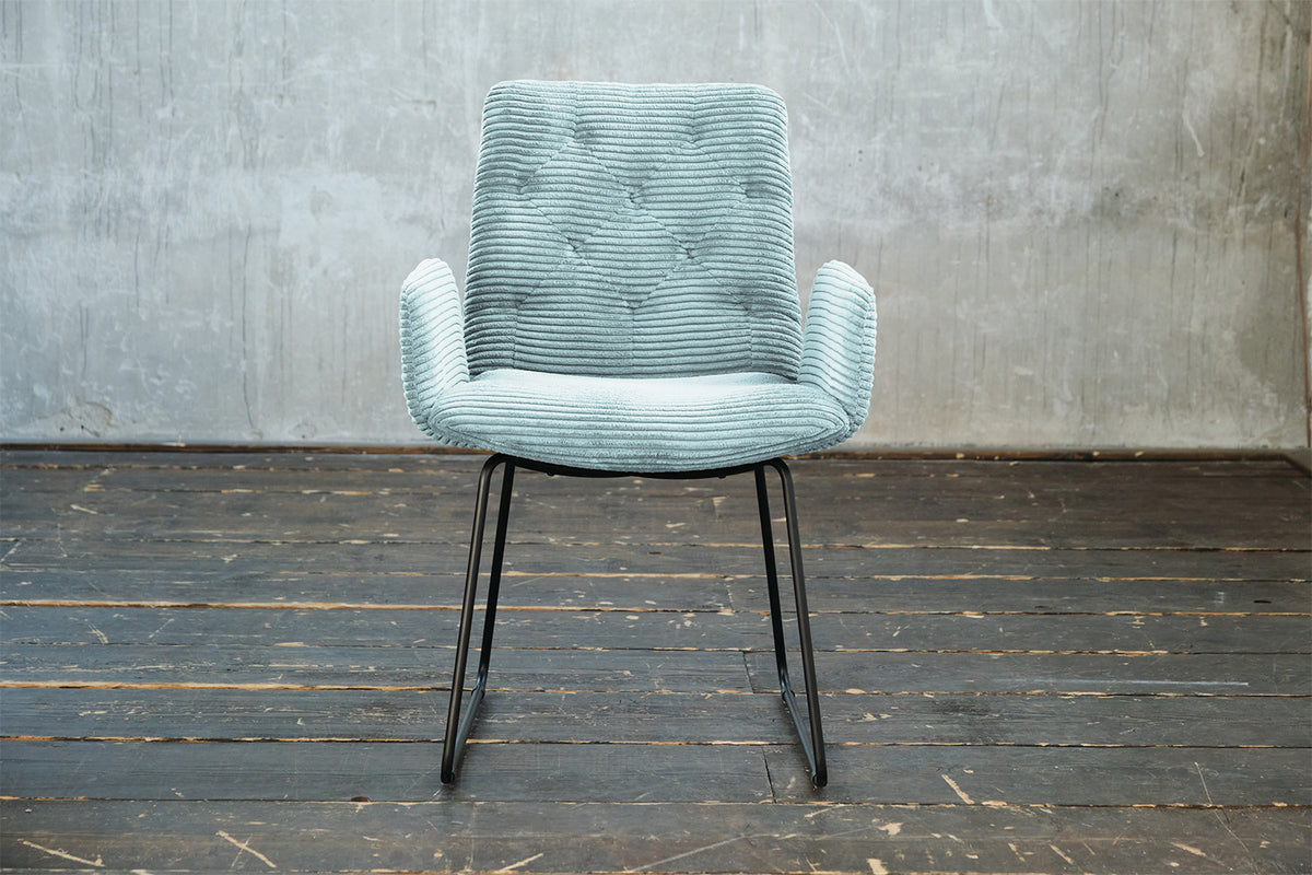 KAWOLA Stuhl NEW CHARME Esszimmersessel Cord hellblau