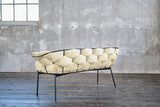 B-Ware KAWOLA Bank MONTY Sitzbank 160cm Velvet cremeweiß