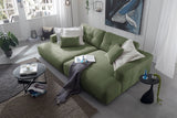 B-Ware KAWOLA Big Sofa MIKA Feincord olivgrün