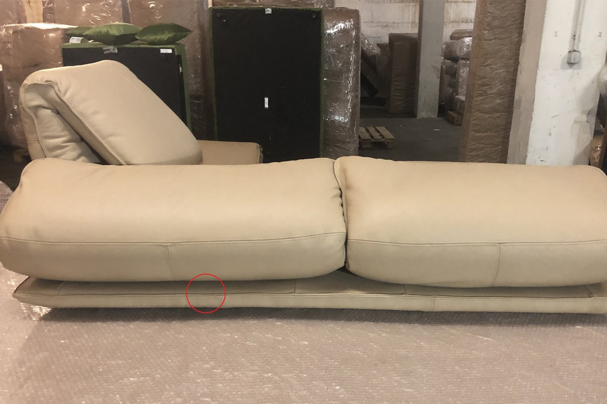 B-Ware KAWOLA Ecksofa JACK Leder beige Recamiere links