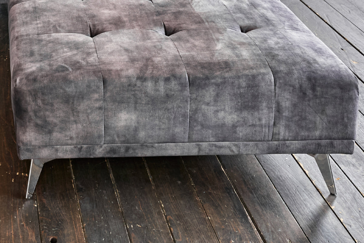 B-Ware KAWOLA Hocker WIOLO velvet anthrazit