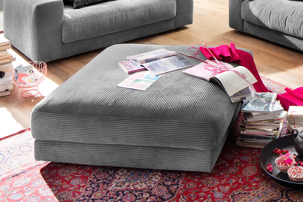 B-Ware KAWOLA MADELINE Big Hocker Cord grau