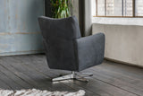 B-Ware KAWOLA Sessel ALINE Drehsessel Sessel Leder schwarz (B/H/T)