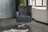 B-Ware KAWOLA Sessel ALINE Drehsessel Sessel Leder schwarz (B/H/T)